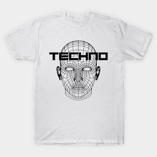 techno head design T-Shirt